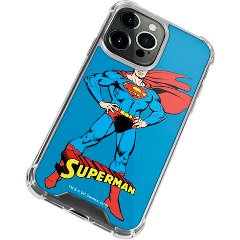 DC Comics Superman Classic Art Pose iPhone 14 Pro Clear Case